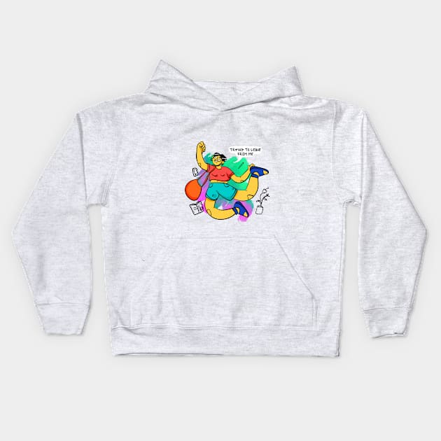 Trying to Leave From Me Kids Hoodie by beatrizbrazza